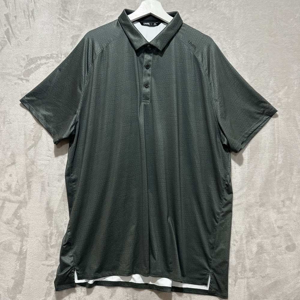 UNRL Men's Athletic Fit Tactical Performance Polo Shirt Green Size 3XL